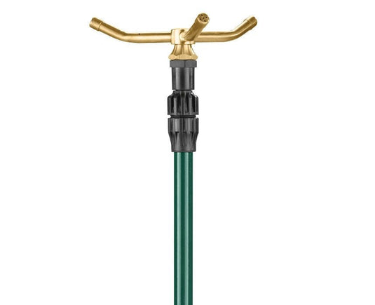 Product image of Orbit Irrigation Telescoping High Rise Brass 3-Arm Sprinkler with Step Spike