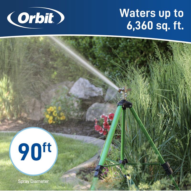 Load image into Gallery viewer, 1/2 Inch Brass Impact Sprinkler on Tripod Base 58308
