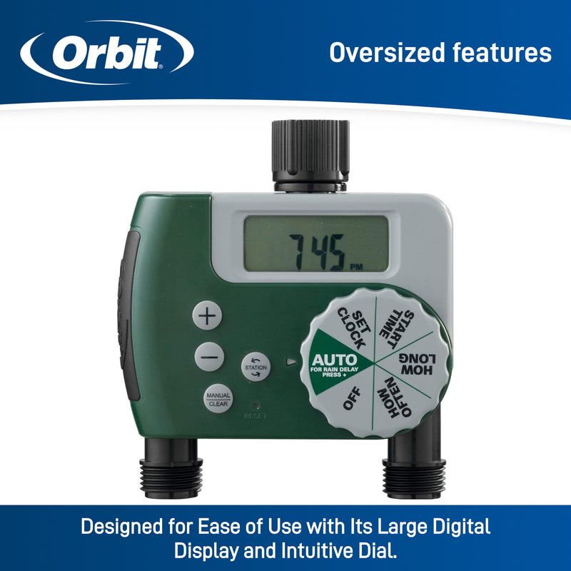 Load image into Gallery viewer, Digital 2 Outlet Hose Faucet Timer 58910
