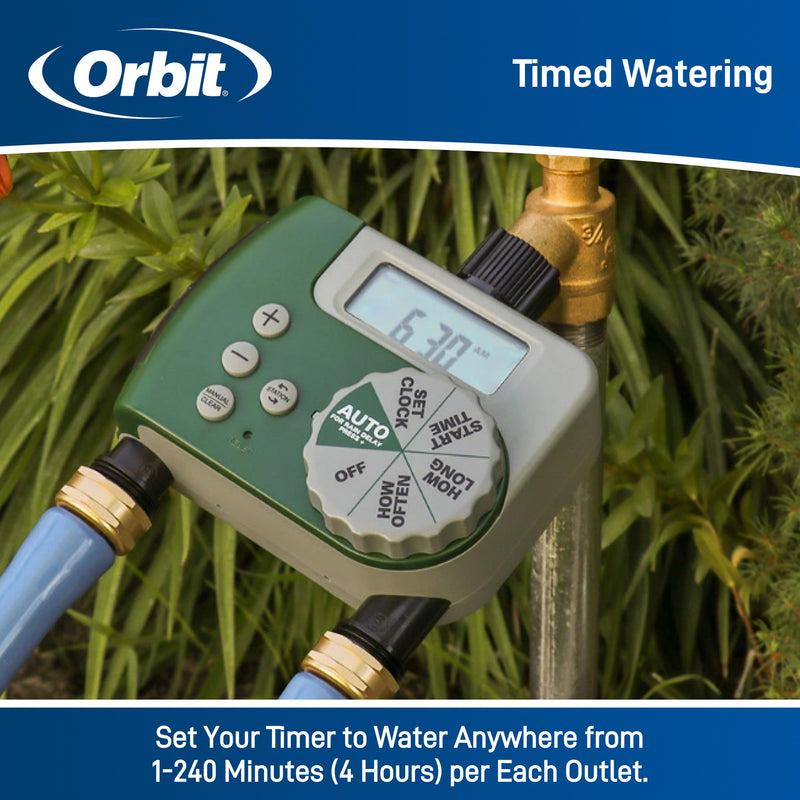 Load image into Gallery viewer, Digital 2 Outlet Hose Faucet Timer 58910
