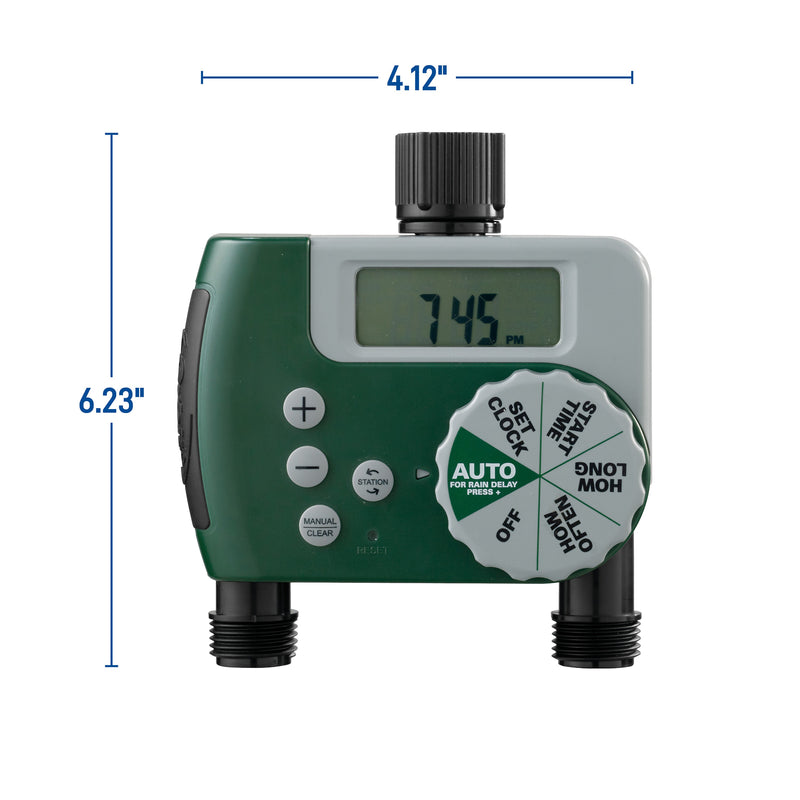 Load image into Gallery viewer, Digital 2 Outlet Hose Faucet Timer 58910
