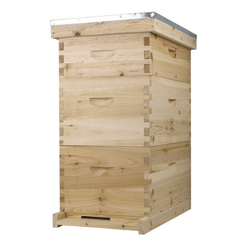 NuBee 8-frame beehive kit, 2 deep and 1 medium, unassembled, front