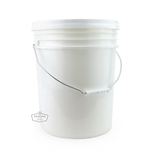Food-grade 5-gallon plastic pail bucket for storing and bottling honey.