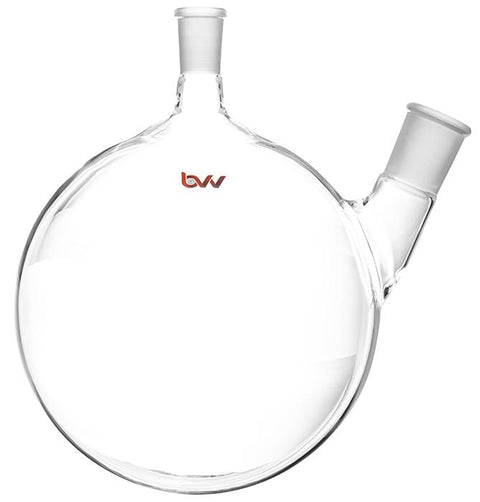 2 Neck Offset Round Heavy Wall Bottom Flask - USA Made, additional product view 2