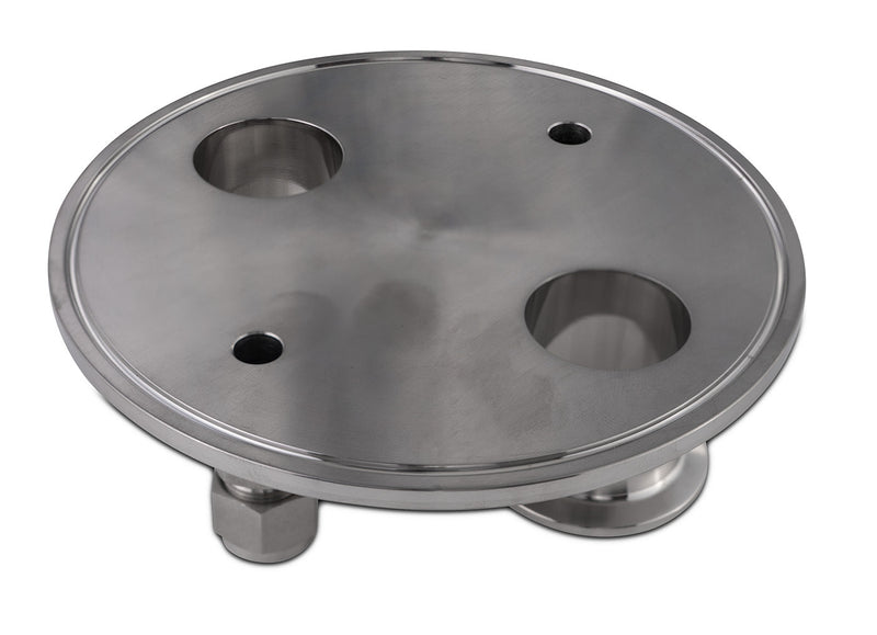 Load image into Gallery viewer, 6" Extractor End Cap (2) 1.5" TriClamp x (2) 1/2" Compression
