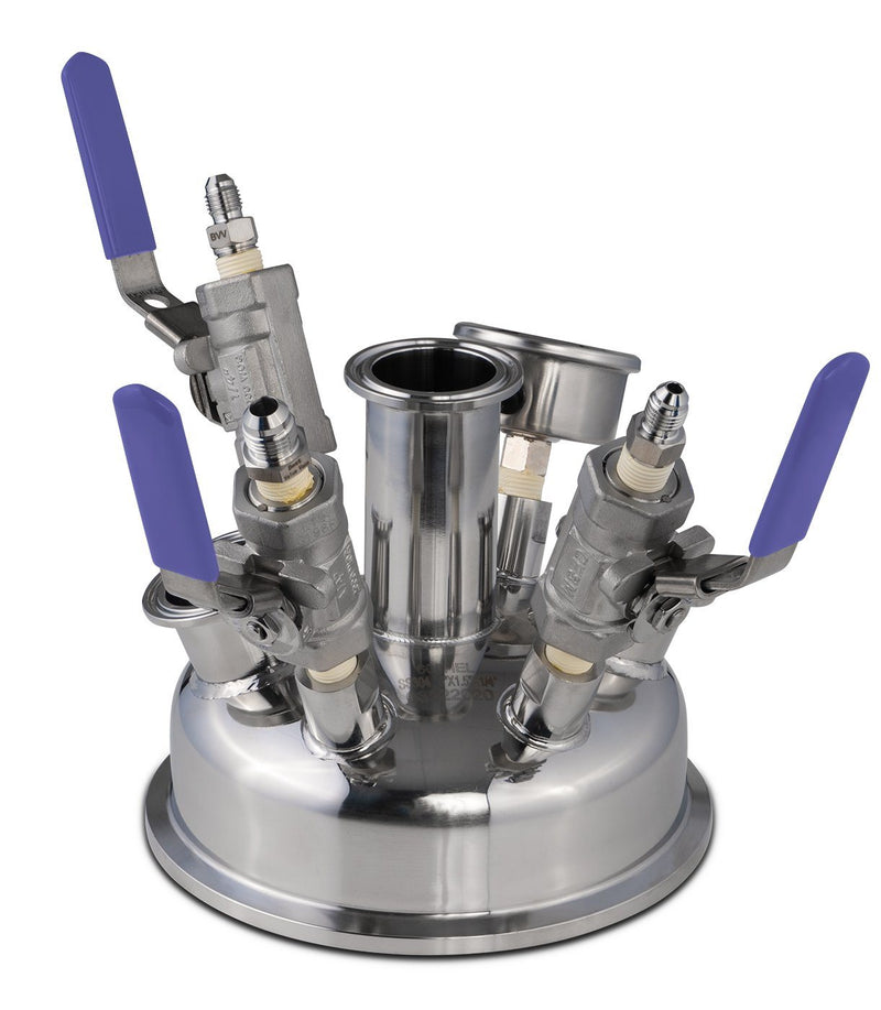 Load image into Gallery viewer, 6" Pre-Built BIFLOW Hemispherical Lid with BVV 316SS Full Bore Valves
