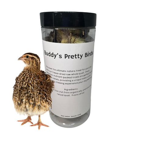 Freeze-dried whole quail for dogs, 5-count large, packaging