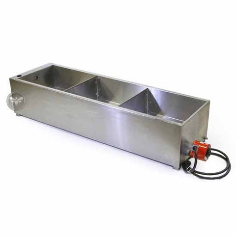 Dancing Bee 60-inch gravity honey clarifier with adjustable heated outer jacket.