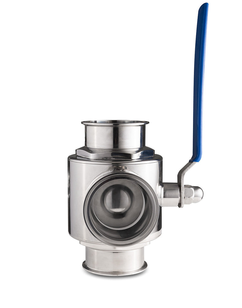 Load image into Gallery viewer, Sanitary 3-Way Ball Valve 4" Tri-Clamp
