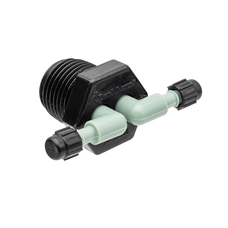 Load image into Gallery viewer, 1/2" MPT x 1/4" Barb 2-Port Full Flow Drip Manifold 67035
