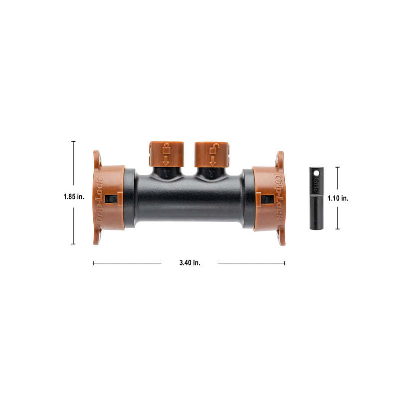Load image into Gallery viewer, 1/2" x 1/4" Drip-Lock 2-Port Drip Manifold 67046
