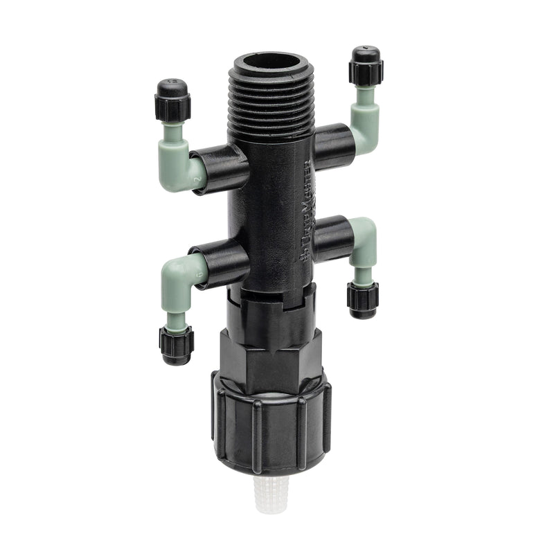 Load image into Gallery viewer, 1/2" FPT x MPT x 1/4" Barb 4-Port Drip Manifold 67060
