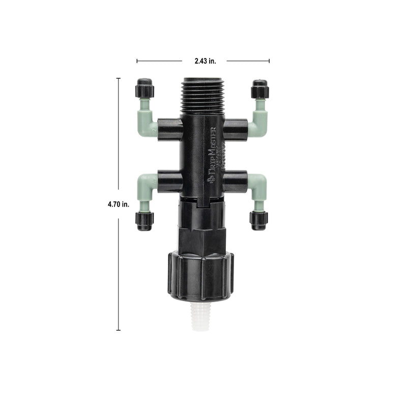 Load image into Gallery viewer, 1/2" FPT x MPT x 1/4" Barb 4-Port Drip Manifold 67060
