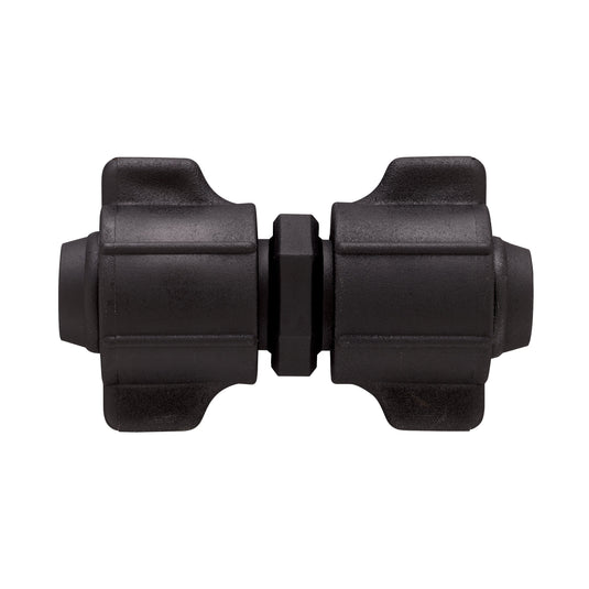Half-inch universal drip irrigation coupling for distribution tubing.
