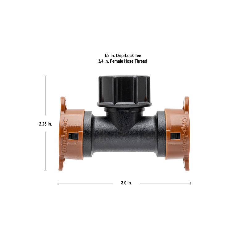 Load image into Gallery viewer, 3/4" FHT Swivel x 1/2" Drip-Lock Tee 67496
