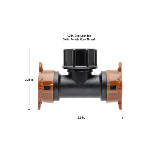 3/4" FHT Swivel x 1/2" Drip-Lock Tee 67496
