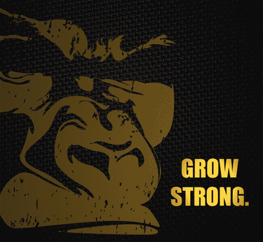 Gorilla Grow Tent logo with Grow Strong tagline