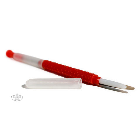 Chinese grafting tool with non-slip grip for queen rearing work.
