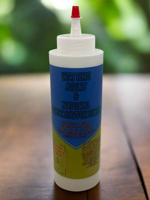 Flying Shovel Farm wetting agent bottle, back label