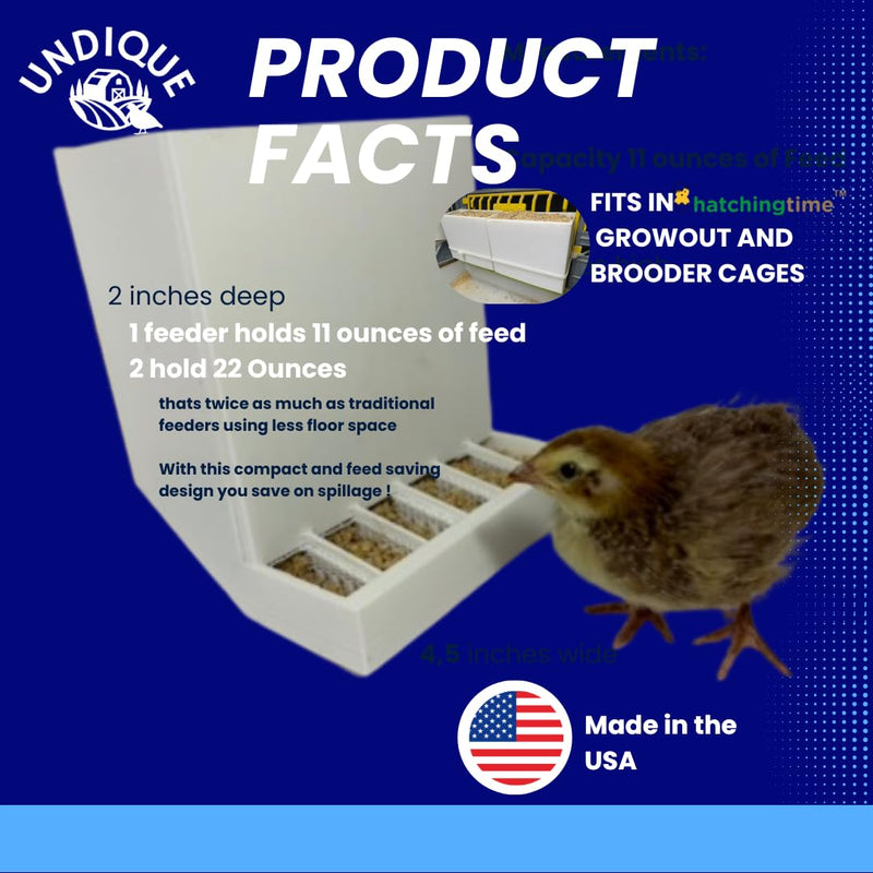Load image into Gallery viewer, Button Quail Feeders (2), Adjustable Spill-Resistant Design Made in USA
