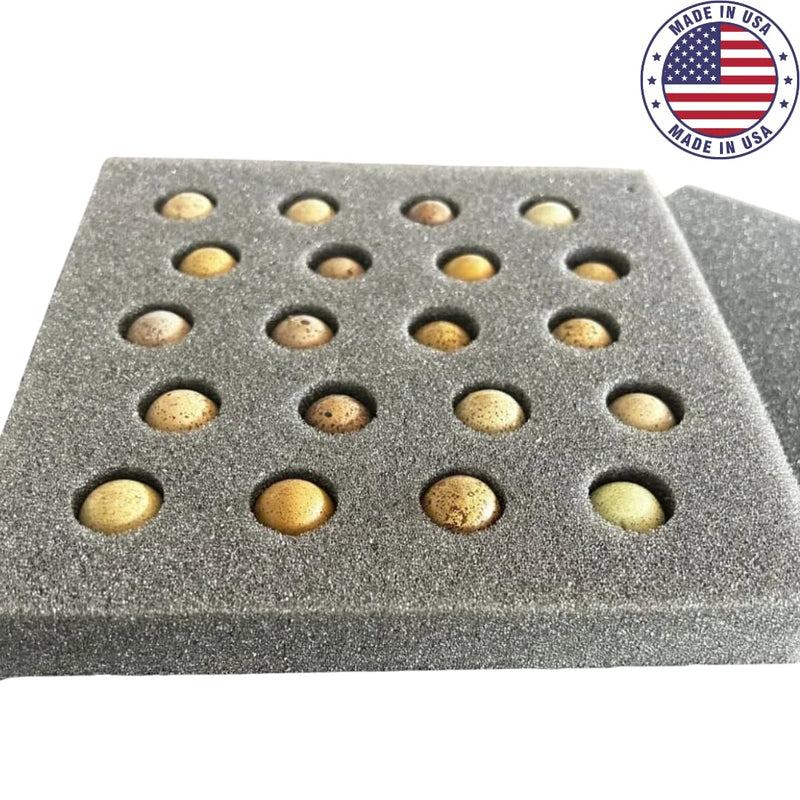 Load image into Gallery viewer, Button Quail Egg Foam Shipper 20 Hole Sets - Safe Egg Transport for Button Quail Eggs (5 Count)
