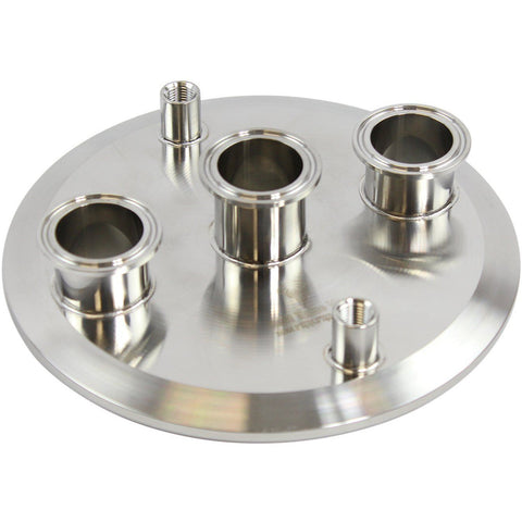 8 Inch Tri-Clamp Endcap with FNPT Ports