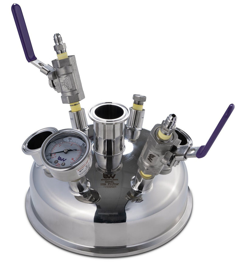 Load image into Gallery viewer, 8" Pre-Built Hemispherical Lid with BVV 316SS Full Bore Valves
