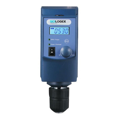 SCILOGEX SCI20-Pro Overhead LCD Digital Stirrer, with stand and s/steel cross srirrer, 20L Capacity, 100-220V 50/60Hz, US Plug, top view