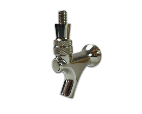 Coldbreak 304 stainless steel commercial draft beer faucet, side view.