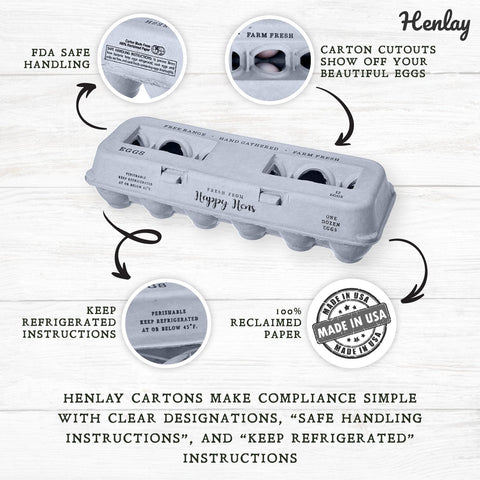 Henlay Blank Stamping Egg Cartons - 25, 90, or 250, additional product view 2