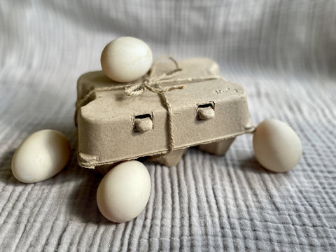 Henlay duck egg cartons holding half dozen jumbo eggs