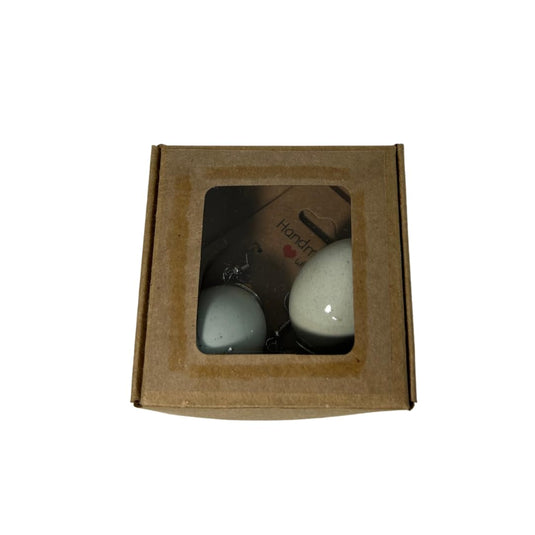 Quail Egg Earrings, Celadon