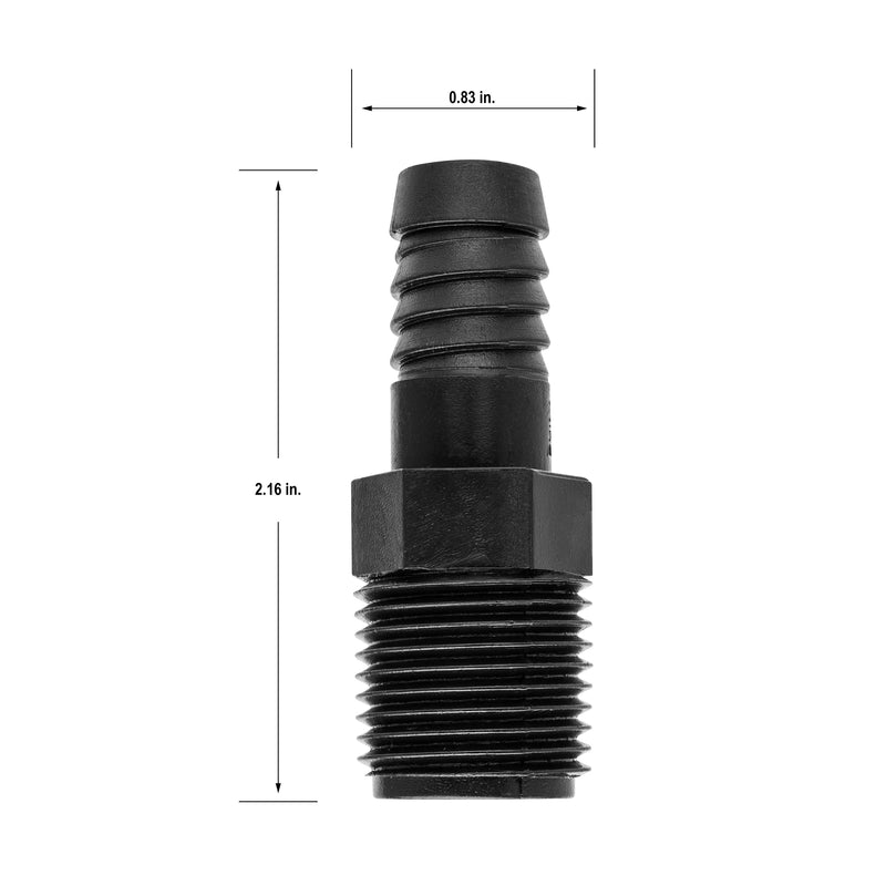 Load image into Gallery viewer, 1/2" MPT x 1/2" Barb Riser Flex Pipe Adapter 94345
