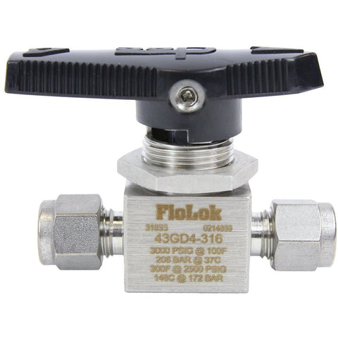 2-way ball valve, fractional tube fitting