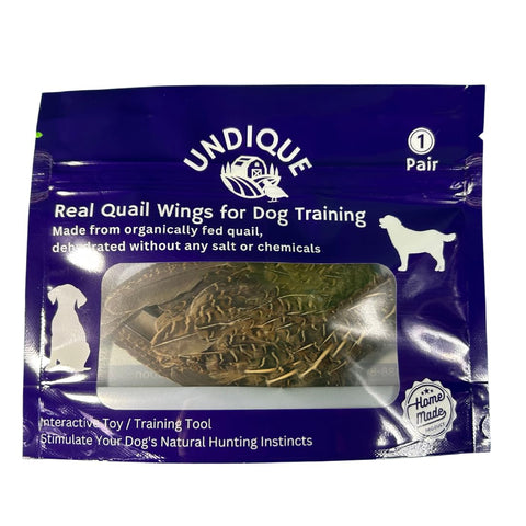 Premium quail wings for dog training, 1 pair, packaging