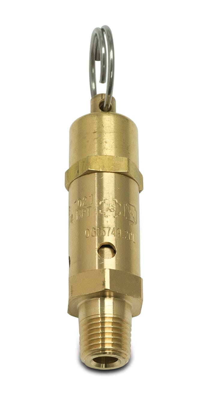 Load image into Gallery viewer, ASME-Code Fast-Acting Pressure-Relief Valve for Air, Test Ring, Brass Seal, 1/4 NPT, 3-1/8" High
