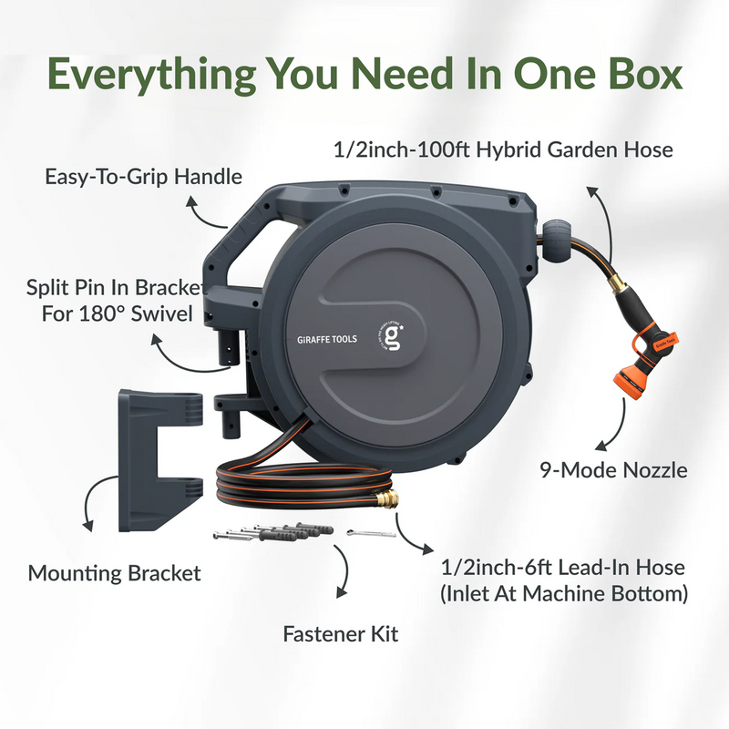Load image into Gallery viewer, Retractable Garden Hose Reel-1/2in-100ft
