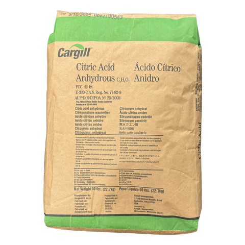 Citric acid 97 percent high purity anhydrous powder container