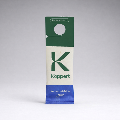 Amblyseius andersoni slow-release sachets for preventive mite control.
