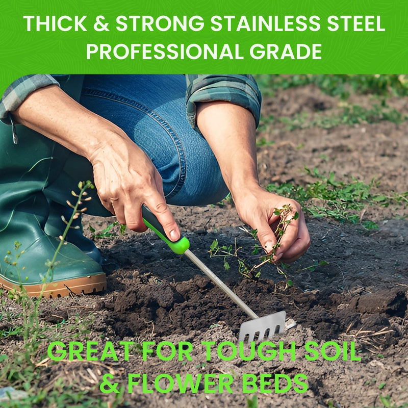 Load image into Gallery viewer, Stainless Steel 5 Tine Rake Cultivator Tiller Tool
