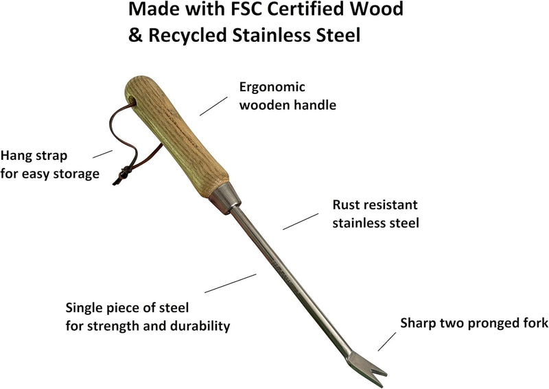 Load image into Gallery viewer, Stainless Steel Garden Dandelion Weeder (classic wood handle)

