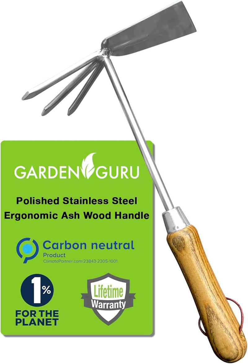 Load image into Gallery viewer, Stainless Steel Garden Cultivator Hoe (classic wood handle)
