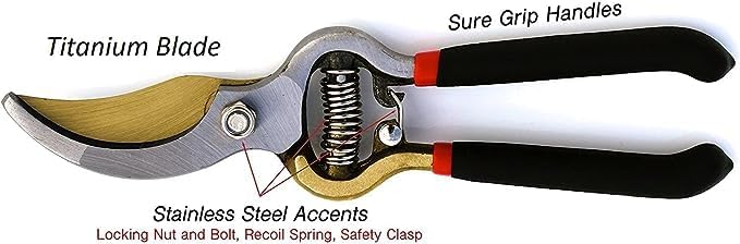 Load image into Gallery viewer, Titanium Bypass Garden Pruner Clippers
