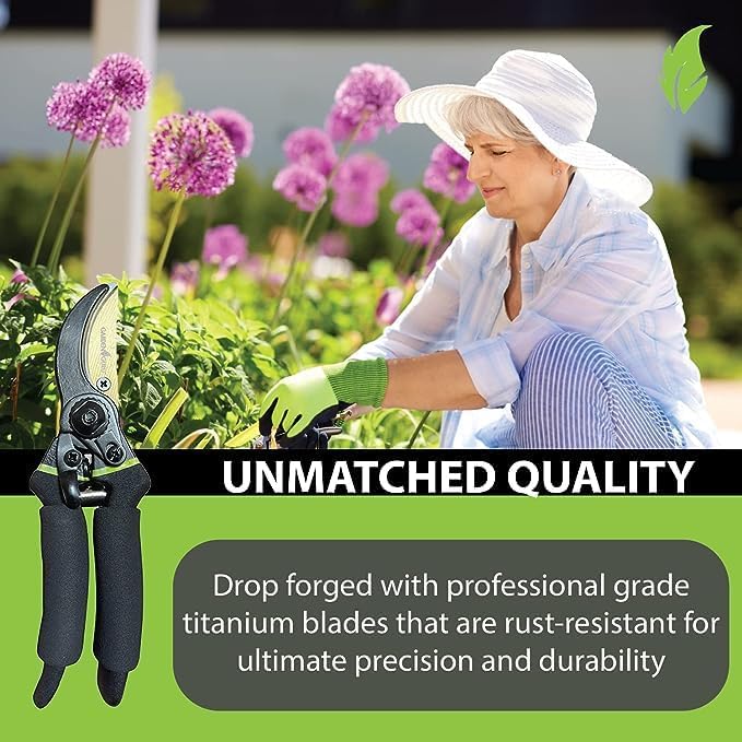 Load image into Gallery viewer, Titanium Soft Grip Garden Pruning Shears Clippers
