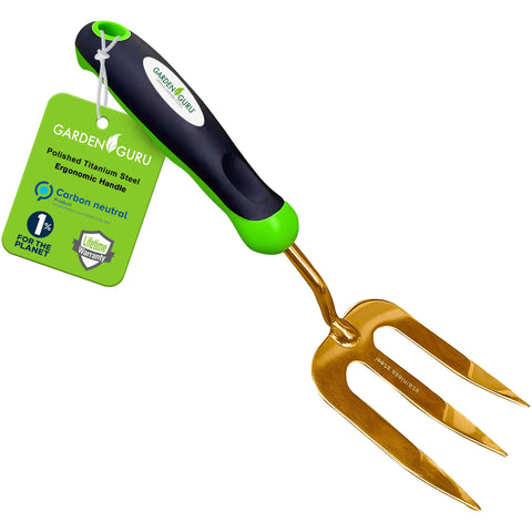 Garden Guru titanium hand weeder fork tool
