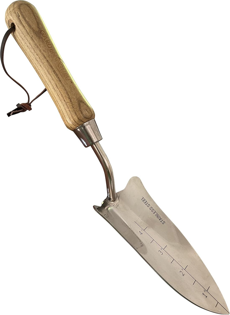 Load image into Gallery viewer, Stainless Steel Transplanter Trowel (classic wood handle)
