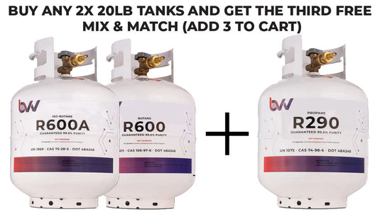 20LB High Purity USA ISO-BUTANE R600A - 99.5% Guaranteed - Buy 2 Get 1 Free (Add 3 To Cart)