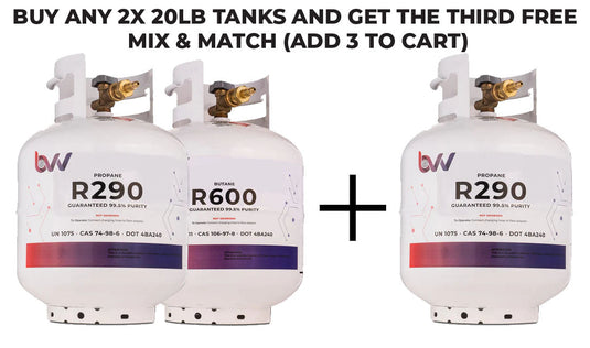 20LB High Purity USA PROPANE R290 - 99.5% Guaranteed - Buy 2 Get 1 Free (Add 3 To Cart)