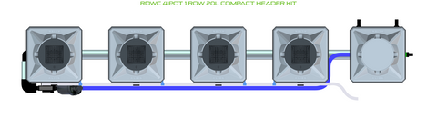 ALIEN RDWC 4 pot 1 row hydroponic kit