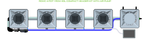 ALIEN RDWC 4 Pot 1 Row Kit, additional product view 2